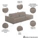 Sofá Ilha Modular com Puff para Sala Living 232cm Georgia Z08 Boucle Bege Escuro - Mpozenato