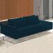 Sofá Ilha Modular com Puff para Sala Living 232cm Georgia Z08 Veludo Azul - Mpozenato