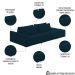 Sofá Ilha Modular com Puff para Sala Living 232cm Georgia Z08 Veludo Azul - Mpozenato