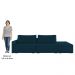 Sofá Ilha Modular com Puff para Sala Living 232cm Georgia Z08 Veludo Azul - Mpozenato