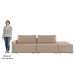 Sofá Ilha Modular com Puff para Sala Living 232cm Georgia Z08 Veludo Bege - Mpozenato