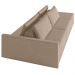 Sofá Ilha Modular com Puff para Sala Living 232cm Georgia Z08 Veludo Bege - Mpozenato