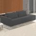 Sofá Ilha Modular com Puff para Sala Living 232cm Georgia Z08 Veludo Cinza Escuro - Mpozenato