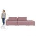 Sofá Ilha Modular com Puff para Sala Living 232cm Georgia Z08 Veludo Rosê - Mpozenato
