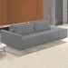 Sofá Ilha Modular com Puff para Sala Living 252cm Georgia K04 Veludo Cinza - Mpozenato