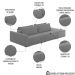 Sofá Ilha Modular com Puff para Sala Living 252cm Georgia K04 Veludo Cinza - Mpozenato