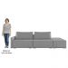 Sofá Ilha Modular com Puff para Sala Living 252cm Georgia K04 Veludo Cinza - Mpozenato