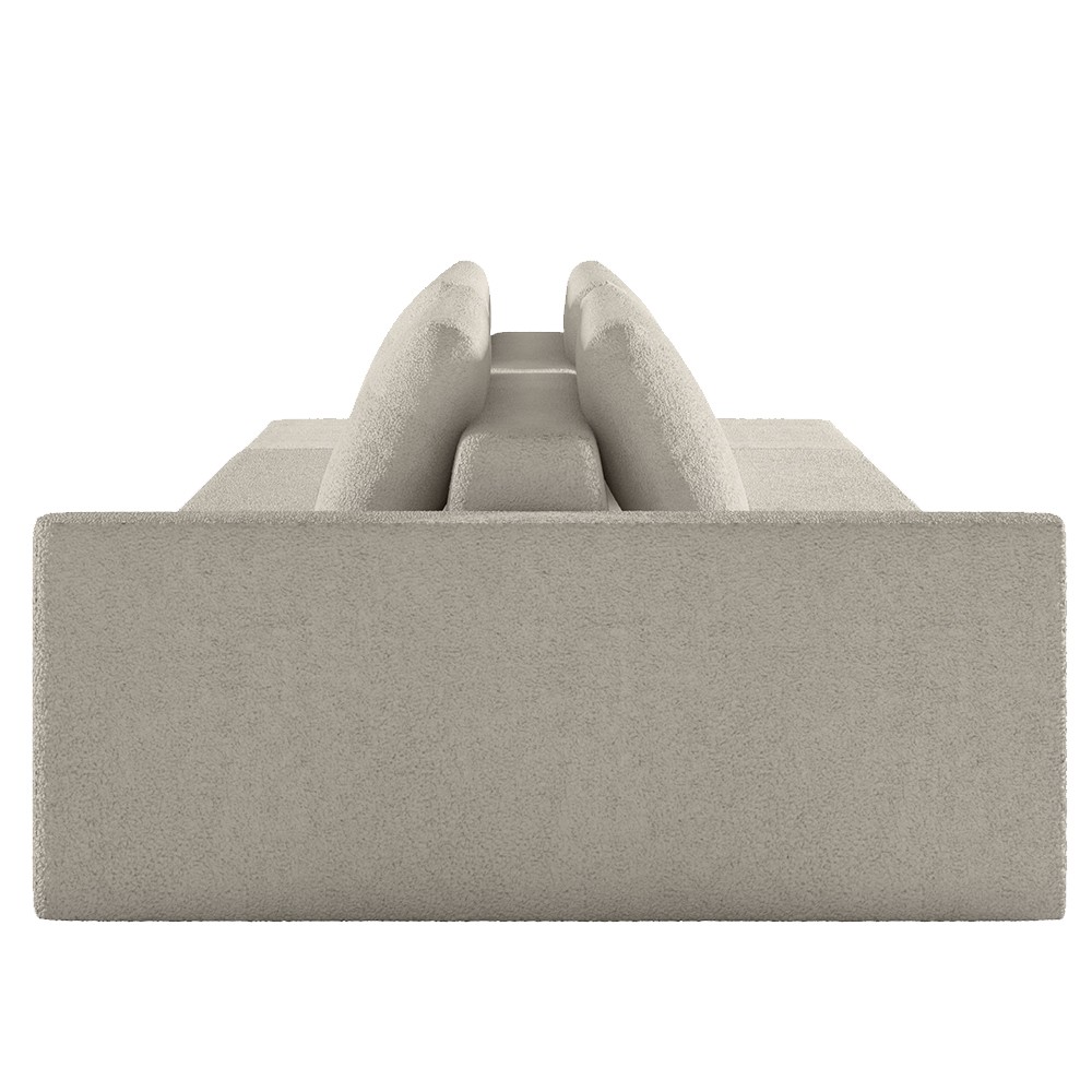 Sofá Ilha Modular com Puff para Sala Living 252cm Georgia Z08 Boucle Bege - Mpozenato