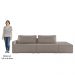 Sofá Ilha Modular com Puff para Sala Living 252cm Georgia Z08 Boucle Bege Escuro - Mpozenato