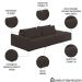 Sofá Ilha Modular com Puff para Sala Living 252cm Georgia Z08 Veludo Marrom - Mpozenato