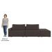 Sofá Ilha Modular com Puff para Sala Living 252cm Georgia Z08 Veludo Marrom - Mpozenato