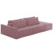 Sofá Ilha Modular com Puff para Sala Living 252cm Georgia Z08 Veludo Rosê - Mpozenato