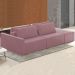 Sofá Ilha Modular com Puff para Sala Living 252cm Georgia Z08 Veludo Rosê - Mpozenato
