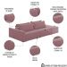 Sofá Ilha Modular com Puff para Sala Living 252cm Georgia Z08 Veludo Rosê - Mpozenato