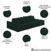 Sofá Ilha Modular com Puff para Sala Living 252cm Georgia Z08 Veludo Verde - Mpozenato