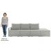 Sofá Ilha Modular com Puff para Sala Living 312cm Georgia K04 Linho Cinza - Mpozenato