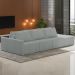 Sofá Ilha Modular com Puff para Sala Living 312cm Georgia Z08 Boucle Cinza Claro - Mpozenato