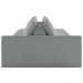 Sofá Ilha Modular com Puff para Sala Living 312cm Georgia Z08 Boucle Cinza Claro - Mpozenato