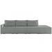 Sofá Ilha Modular com Puff para Sala Living 312cm Georgia Z08 Boucle Cinza Claro - Mpozenato