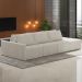 Sofá Ilha Modular com Puff para Sala Living 342cm Georgia K04 Bouclê Bege - Mpozenato