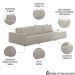 Sofá Ilha Modular com Puff para Sala Living 342cm Georgia K04 Bouclê Bege - Mpozenato