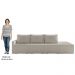 Sofá Ilha Modular com Puff para Sala Living 342cm Georgia K04 Bouclê Bege - Mpozenato