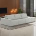 Sofá Ilha Modular com Puff para Sala Living 342cm Georgia K04 Linho Cinza - Mpozenato