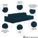 Sofá Ilha Modular com Puff para Sala Living 342cm Georgia K04 Veludo Azul - Mpozenato