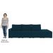 Sofá Ilha Modular com Puff para Sala Living 342cm Georgia K04 Veludo Azul - Mpozenato