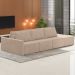 Sofá Ilha Modular com Puff para Sala Living 342cm Georgia K04 Veludo Bege - Mpozenato