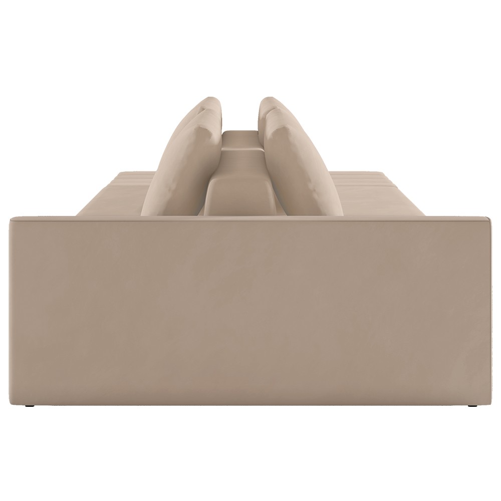 Sofá Ilha Modular com Puff para Sala Living 342cm Georgia K04 Veludo Bege - Mpozenato