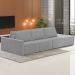Sofá Ilha Modular com Puff para Sala Living 342cm Georgia K04 Veludo Cinza - Mpozenato