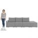Sofá Ilha Modular com Puff para Sala Living 342cm Georgia K04 Veludo Cinza - Mpozenato