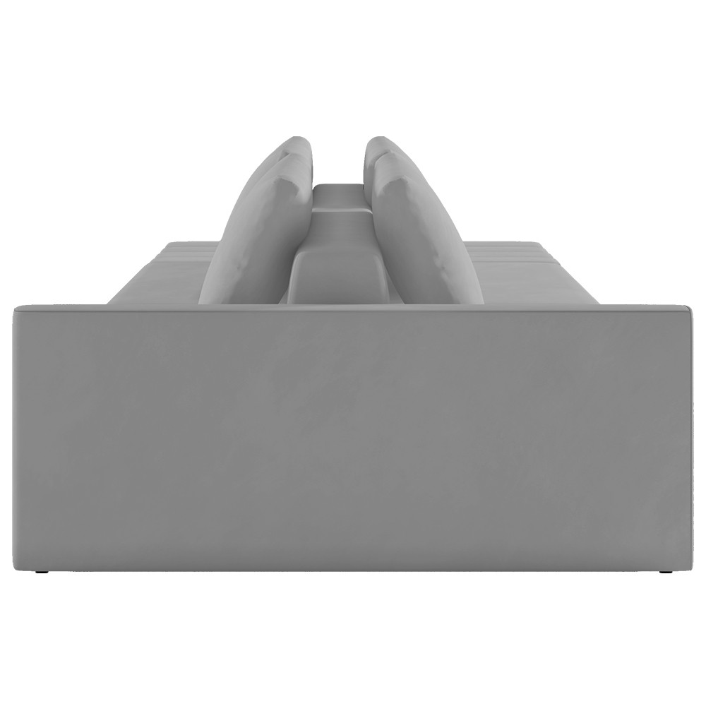 Sofá Ilha Modular com Puff para Sala Living 342cm Georgia K04 Veludo Cinza - Mpozenato