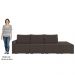 Sofá Ilha Modular com Puff para Sala Living 342cm Georgia K04 Veludo Marrom - Mpozenato