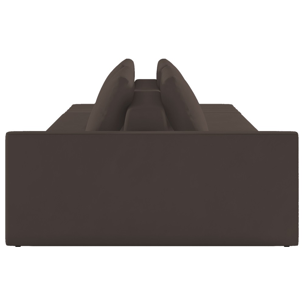Sofá Ilha Modular com Puff para Sala Living 342cm Georgia K04 Veludo Marrom - Mpozenato