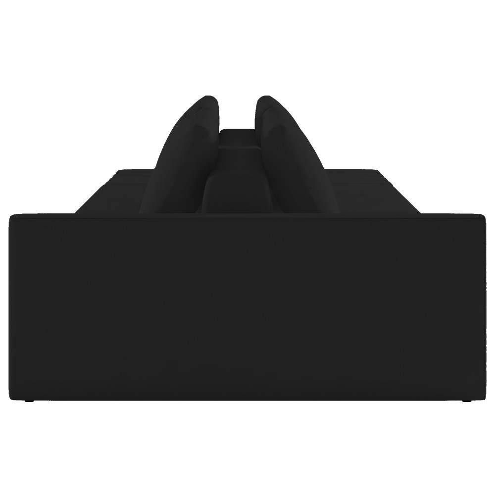 Sofá Ilha Modular com Puff para Sala Living 342cm Georgia K04 Veludo Preto - Mpozenato
