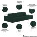 Sofá Ilha Modular com Puff para Sala Living 342cm Georgia K04 Veludo Verde - Mpozenato