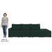 Sofá Ilha Modular com Puff para Sala Living 342cm Georgia K04 Veludo Verde - Mpozenato