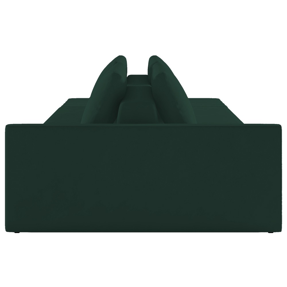 Sofá Ilha Modular com Puff para Sala Living 342cm Georgia K04 Veludo Verde - Mpozenato