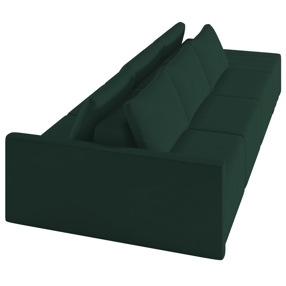 Sofá Ilha Modular com Puff para Sala Living 342cm Georgia K04 Veludo Verde - Mpozenato