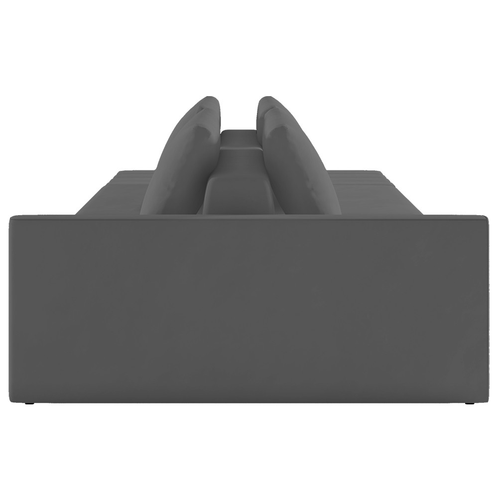 Sofá Ilha Modular com Puff para Sala Living 342cm Georgia Z08 Veludo Cinza Escuro - Mpozenato