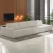 Sofá Ilha Modular com Puff para Sala Living 392cm Georgia K04 Bouclê Bege - Mpozenato