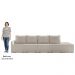 Sofá Ilha Modular com Puff para Sala Living 392cm Georgia K04 Bouclê Bege - Mpozenato