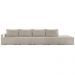 Sofá Ilha Modular com Puff para Sala Living 392cm Georgia K04 Bouclê Bege - Mpozenato