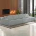 Sofá Ilha Modular com Puff para Sala Living 392cm Georgia K04 Bouclê Cinza - Mpozenato