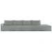 Sofá Ilha Modular com Puff para Sala Living 392cm Georgia K04 Bouclê Cinza - Mpozenato