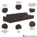 Sofá Ilha Modular com Puff para Sala Living 392cm Georgia K04 Veludo Marrom - Mpozenato