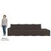 Sofá Ilha Modular com Puff para Sala Living 392cm Georgia K04 Veludo Marrom - Mpozenato
