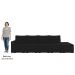 Sofá Ilha Modular com Puff para Sala Living 392cm Georgia K04 Veludo Preto - Mpozenato